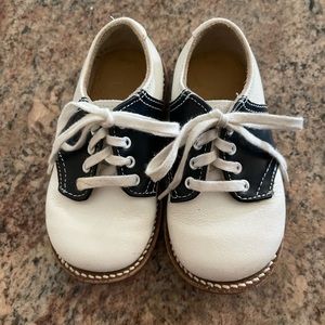 Toddler Saddle Shoes Blue and White Leather 5.5